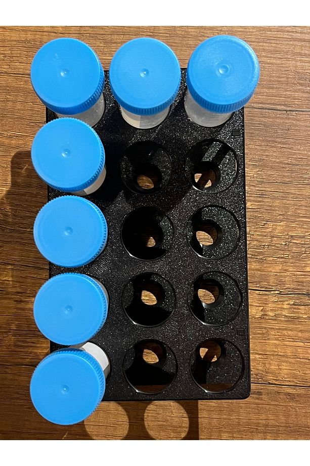 50ml Falkon Santrifüj Minimal Deney Tüpü Standı (5*3) (Tüpler görsel amaçlıdır) - 3