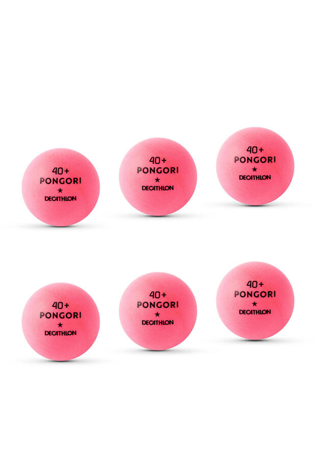 Table Tennis Ball - 6 Pieces - Pink - Ttb 100