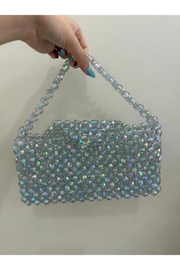 Shiny Women's Handbag with Hologram Beads