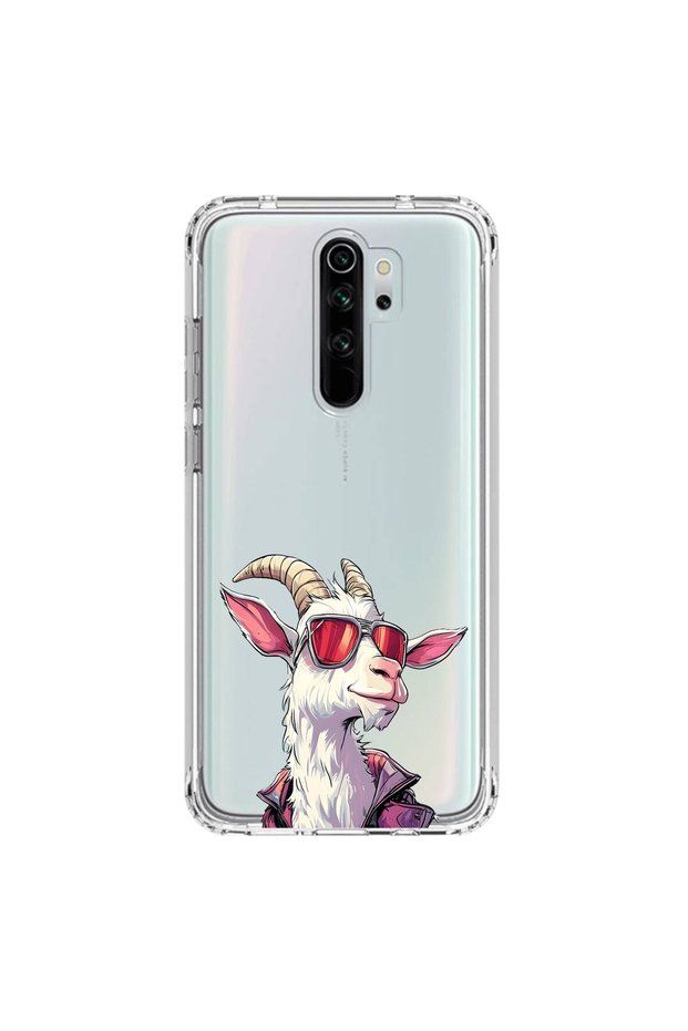 حافظة شفافة متوافقة مع هاتف Xiaomi Redmi Note 8 Pro بتصميم Cool Goat