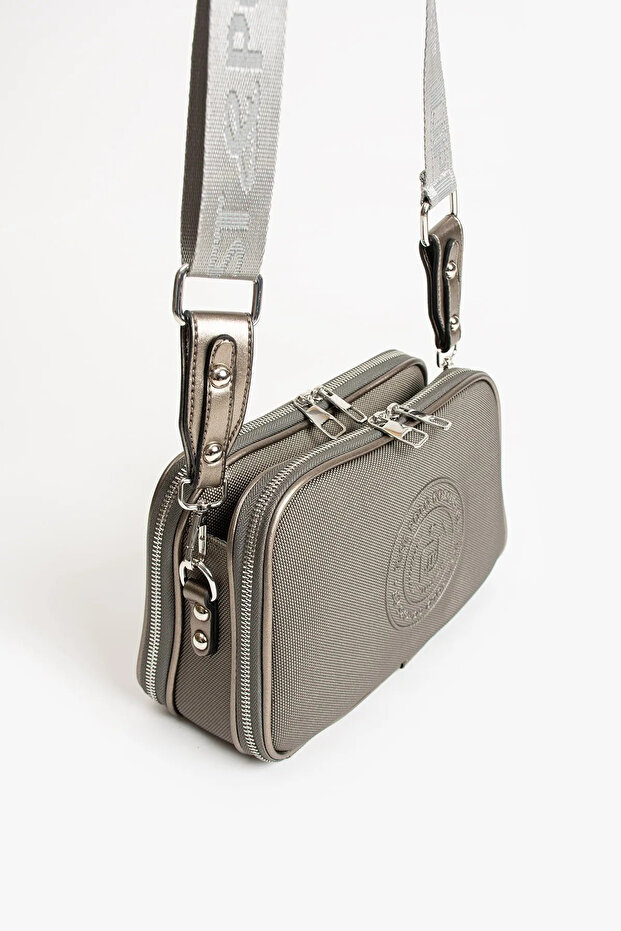 Women's Gray 5 Compartment Cross Shoulder Bag 236000Pc