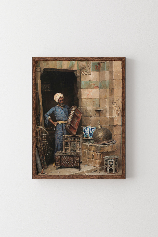 النجار - إطار خشبي منقوش - 1