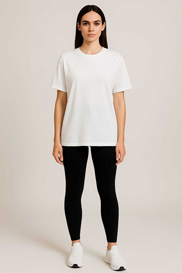 Tricou oversize alb - 1