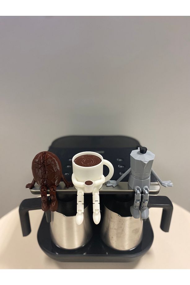Kahve Köşesi - 3'lü Ayaklı Kahve Köşesi Takımı - Moka Pot - Bardak - Kahve Çekirdeği - 4