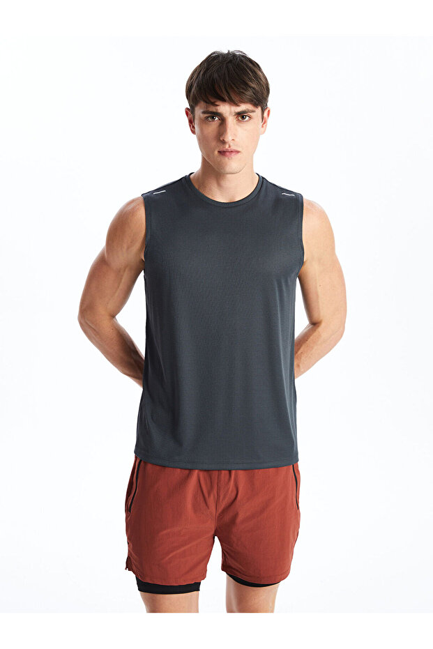 Nevavm with Difference Oval Collar Men's Sleeveless T-Shirt