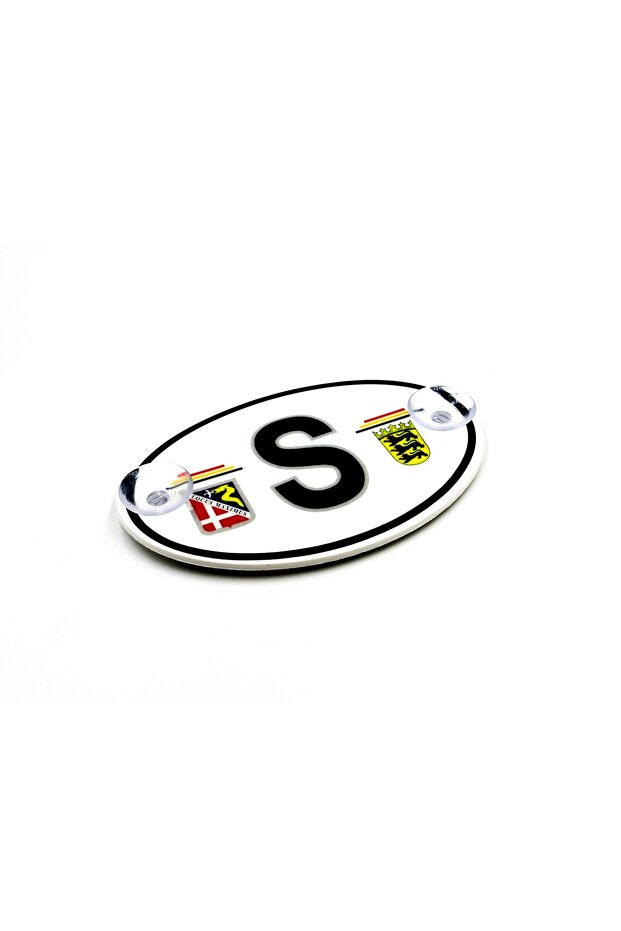 Oval Flag (S) Letter Glass Ornament Plexiglass Suction Cup Crest - Letter S Special for Labelers