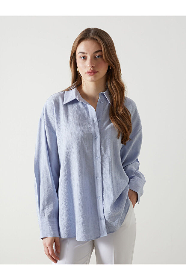 Nevavm Textured Oversize Women's Shirt with a Difference