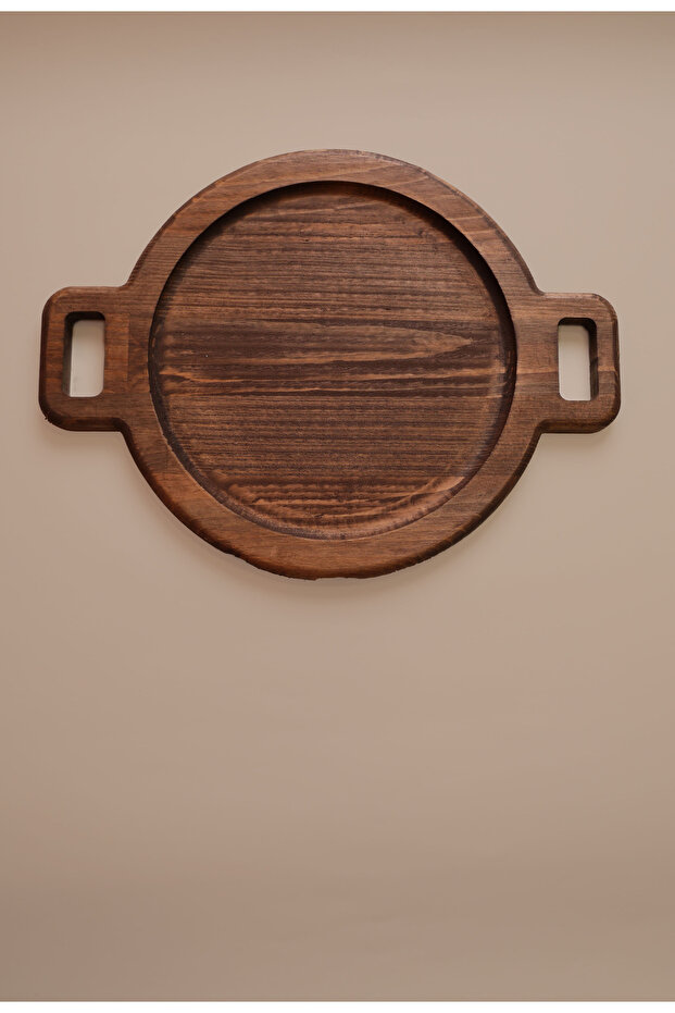 Loop - Solid Wood Pan Mat - Round Presentation Board (2 Handle Design) - 3
