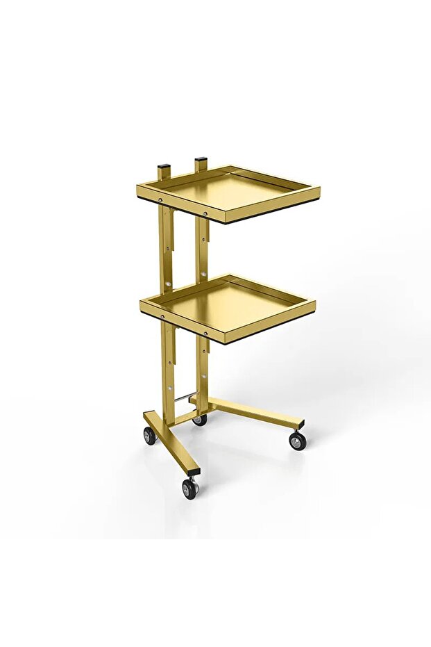 Stylish Gold Rolling Trolley for Salons & Spas | Serving Trolley