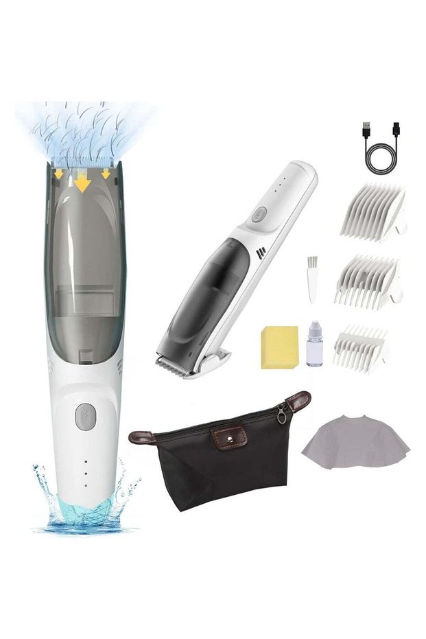Baby Hair Clipper with Vacuum, Ultra-Quiet & Waterproof Electric Hair Clipper for Kids, Dual Motor S