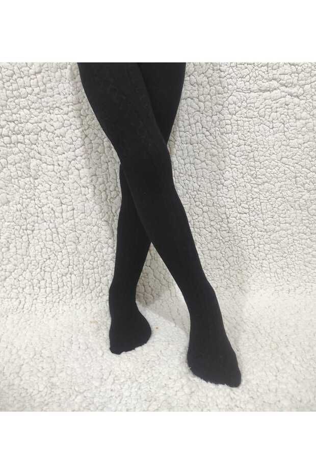 Knitwear Fabric Karina Girl's Black Pantyhose