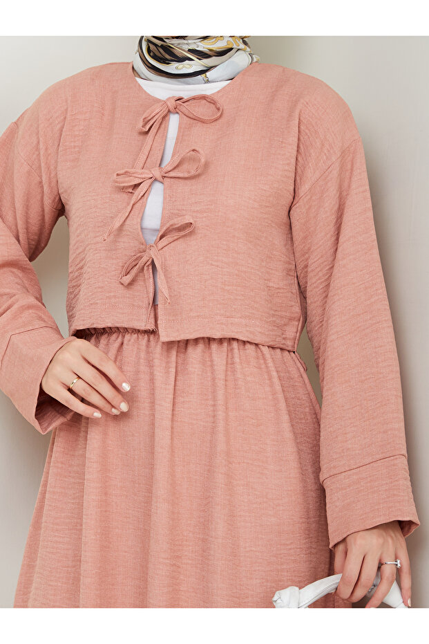 Women's Three-Tie Linen Kimono Set