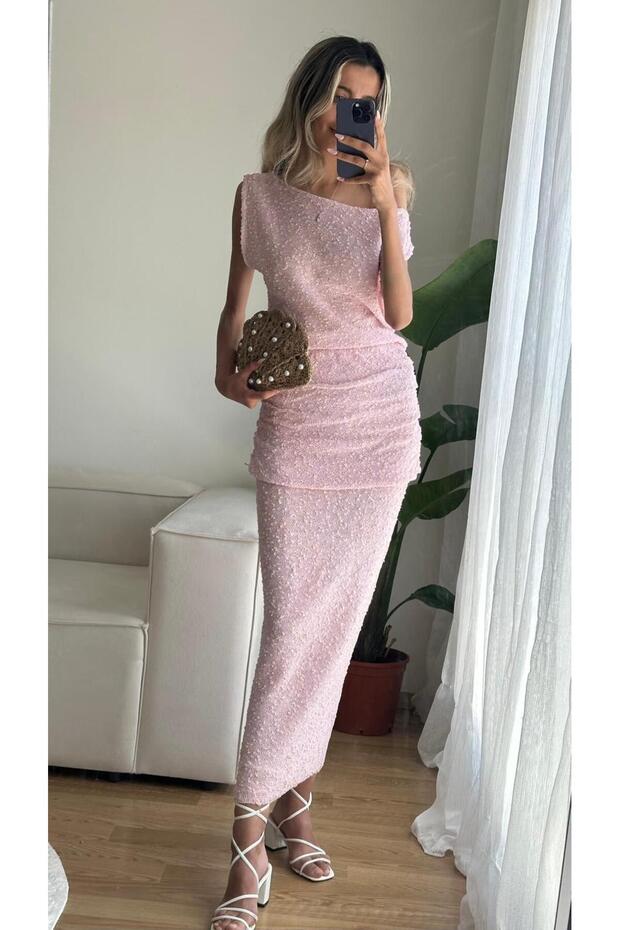 Pink Skirt Blouse Set - 2