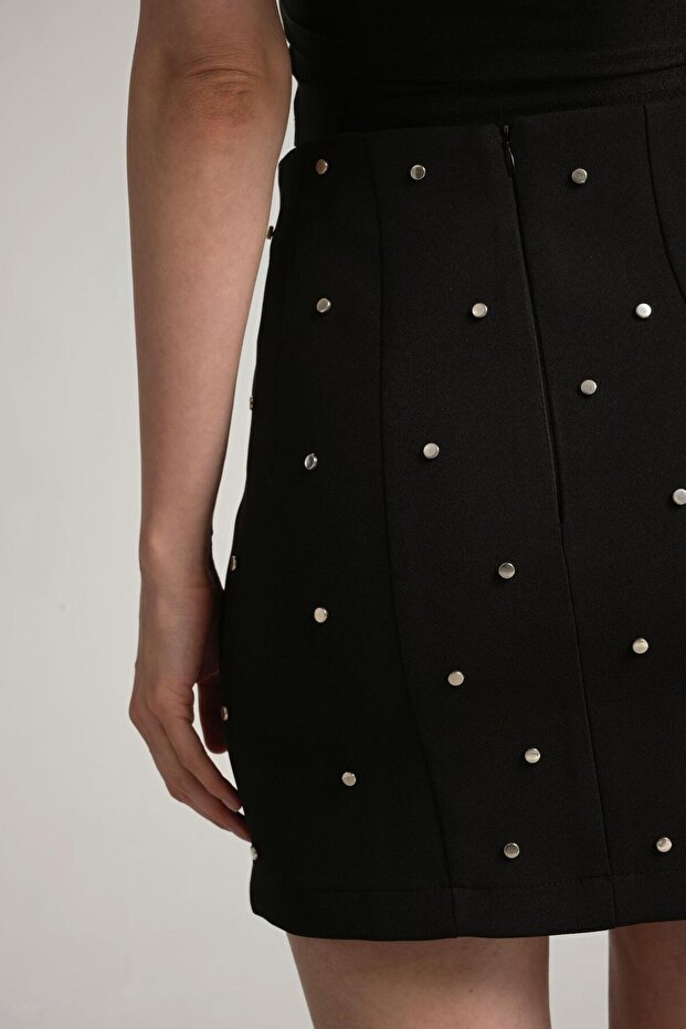 Kadın siyah mini etek - 4