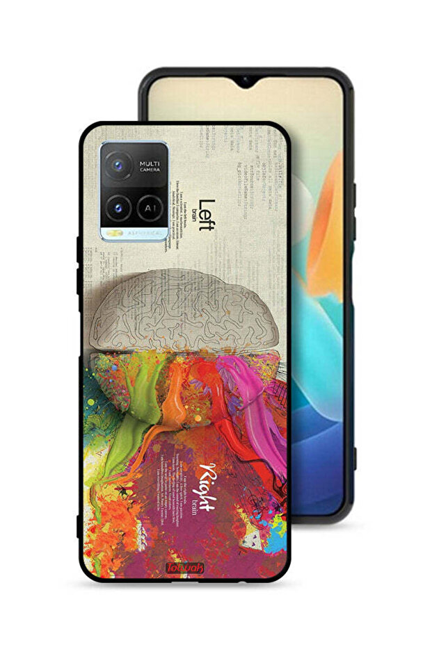 غطاء حماية Vivo Y21 بتصميم تجريدي لعلم الدماغ
