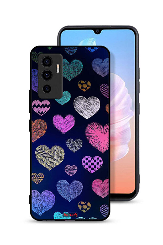 غطاء حماية لهاتف Vivo V23e بنقشة قلوب داجا