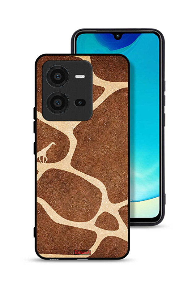غطاء حماية لهاتف Vivo V25 5G بنقشة زرافة