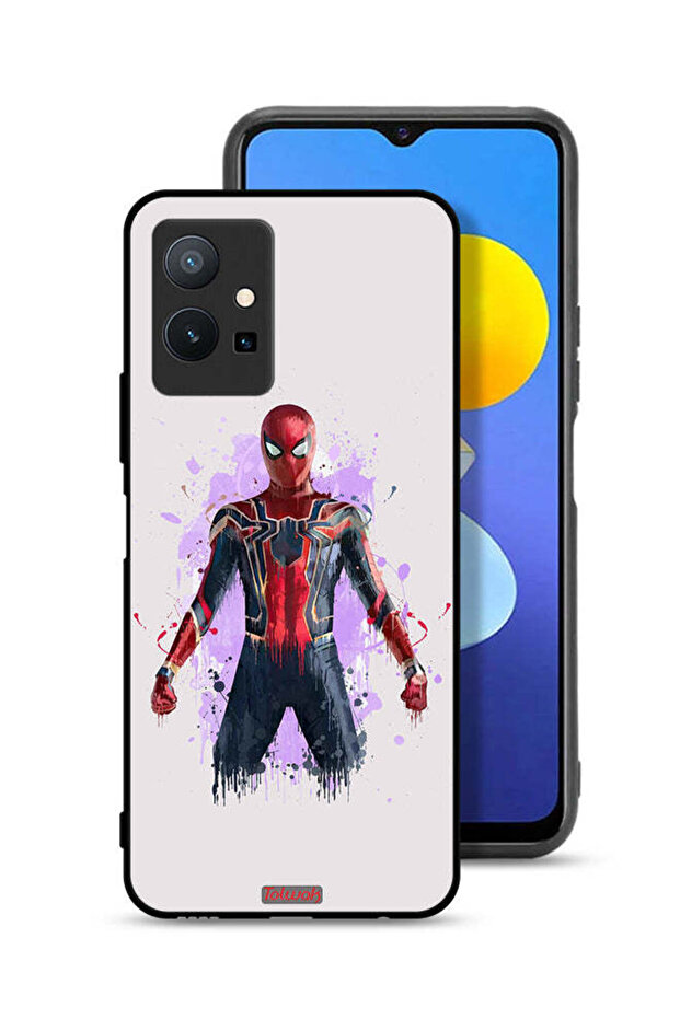 غطاء حماية لهاتف Vivo Y75 5G بتصميم العنكبوت الحديدي