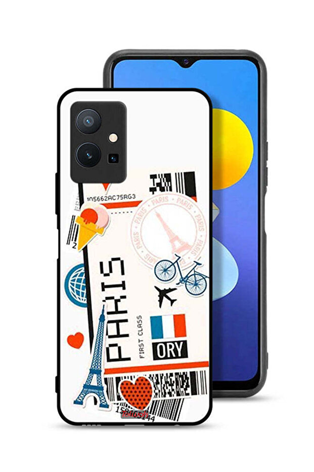 غطاء حماية لهاتف Vivo Y75 5G، ملصق باريس