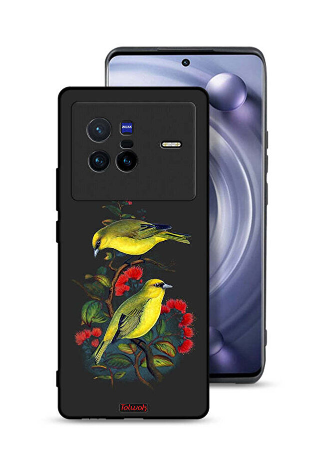غطاء حماية لهاتف Vivo X80 بنقشة طيور