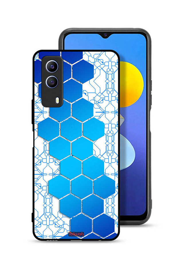 Vivo T1x Protective Case Cover Honeycomb Hexagon Icon Networks
