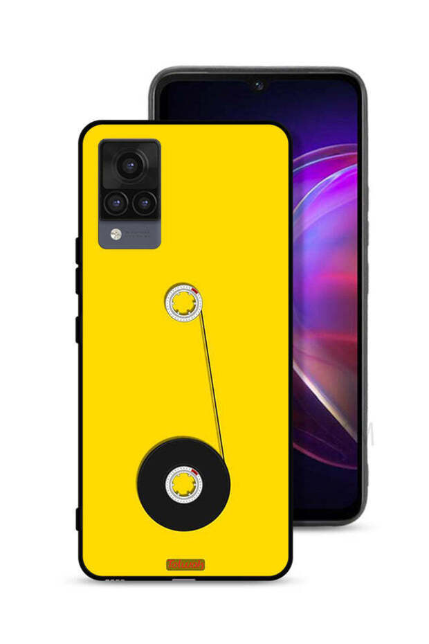 غطاء حماية لهاتف Vivo V21 بتصميم عجلة الكاسيت