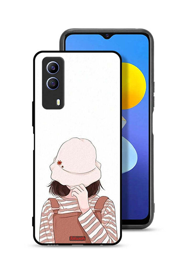 غطاء حماية لهاتف Vivo T1x يخفي الوجه بالقبعة