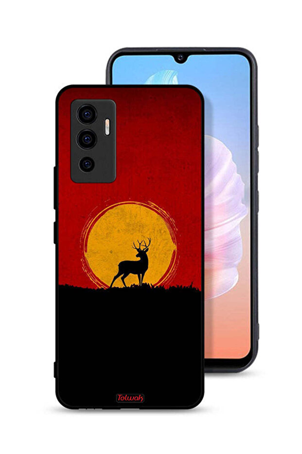 غطاء حماية Vivo S10e 5G بتصميم غزال وقمر