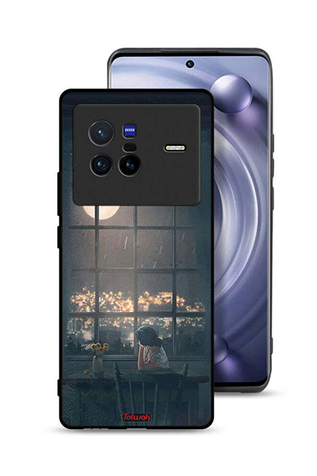 Vivo X80 Protective Case Cover Looking At Moon Art