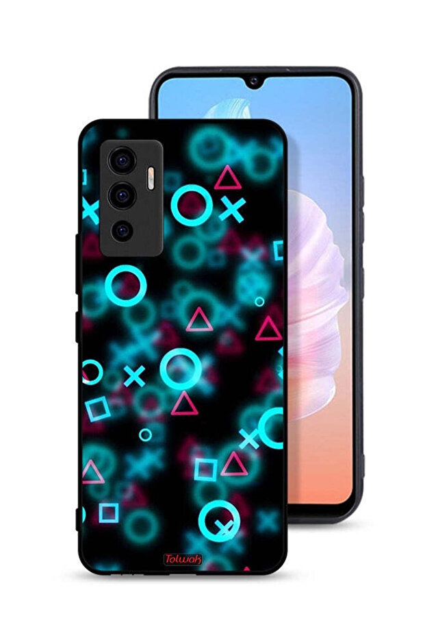 غطاء حماية لهاتف Vivo V23e برسومات أيقونات لعبة الحبار الصغيرة