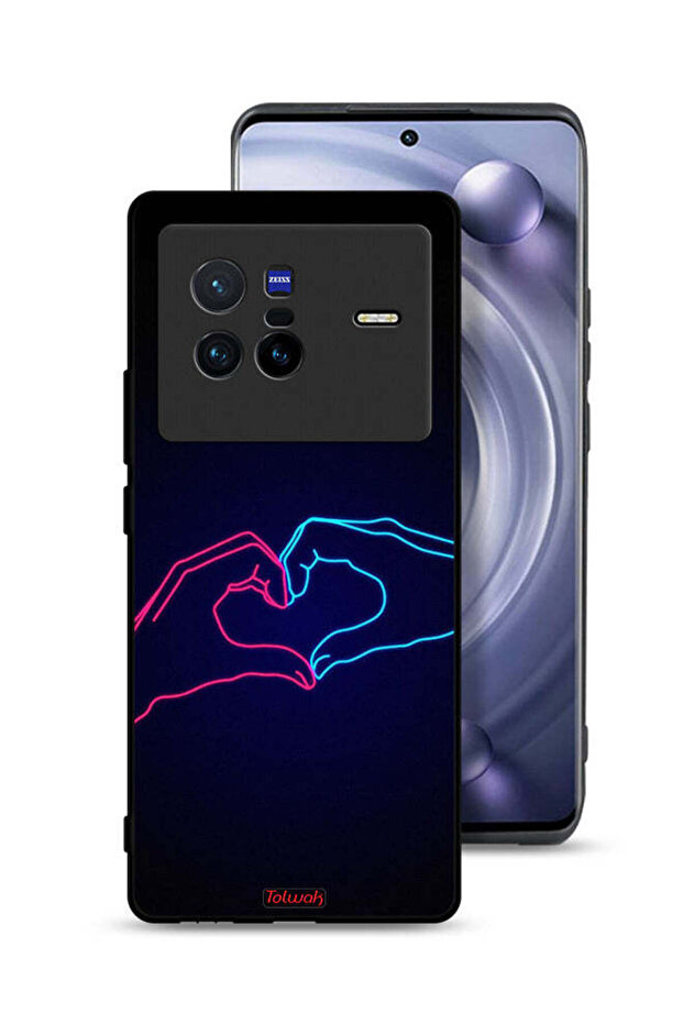 Vivo X80 Protective Case Cover Touching Hand Making Heart