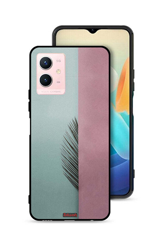 غطاء حماية لهاتف Vivo Y33s 5G بأوراق نصفية