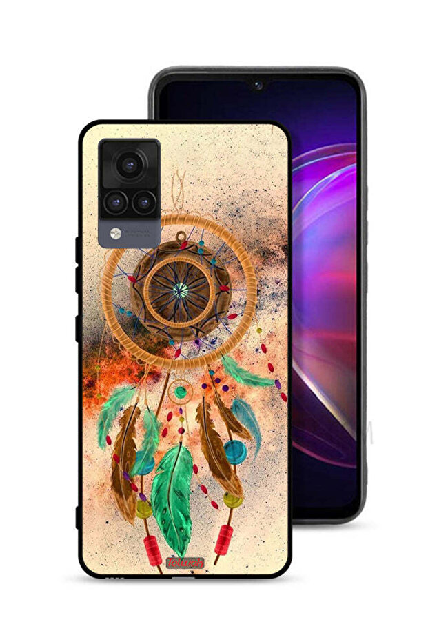 غطاء حماية لهاتف Vivo V21 بتصميم ماندالا ريش معلق