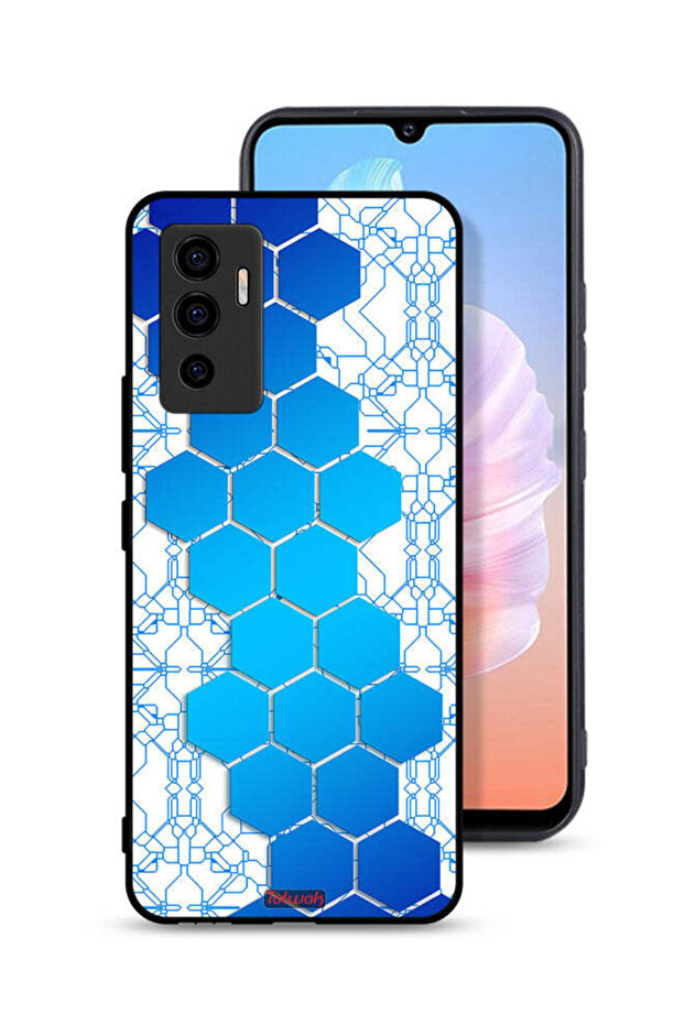 غطاء حماية لهاتف Vivo V23e بشعار Honeycomb Hexagon Icon Networks