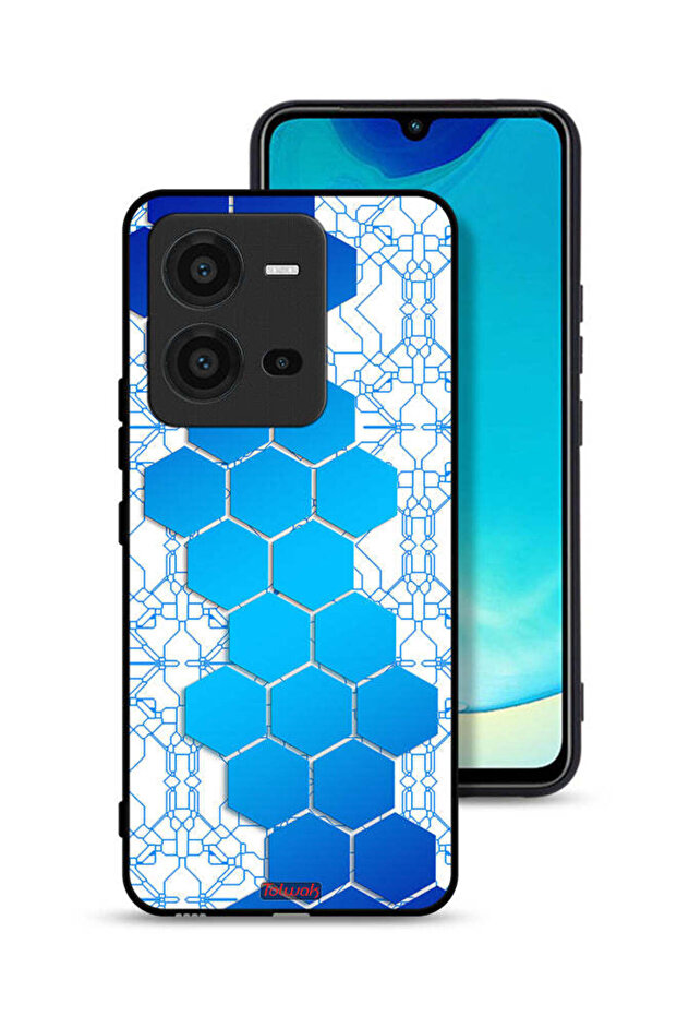 Vivo V25 5G Protective Case Cover Honeycomb Hexagon Icon Networks