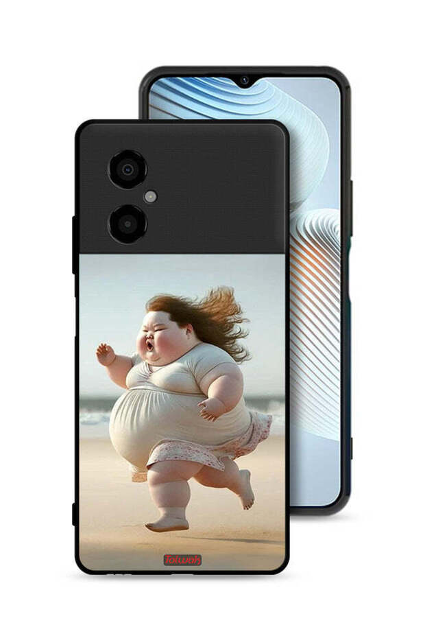Xiaomi Poco M4 5G Protective Case Cover Fatty Baby Girl Running