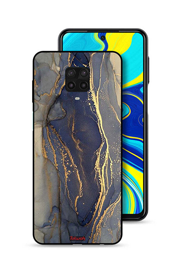 غطاء حماية لهاتف شاومي ريدمي نوت 9 برو بنمط رخامي لامع - 1