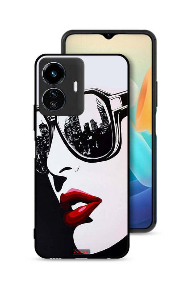 Vivo Y77e 5G Protective Case Cover Girl Face Abstract Art