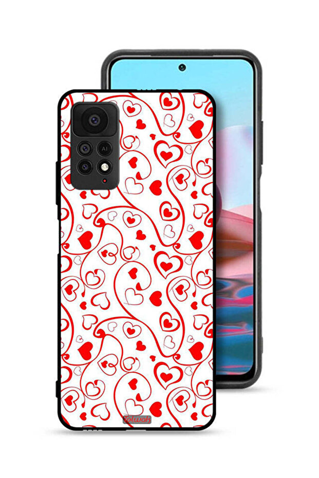 غطاء حماية لهاتف شاومي ريدمي نوت 11 برو 5G بنقشة قلوب