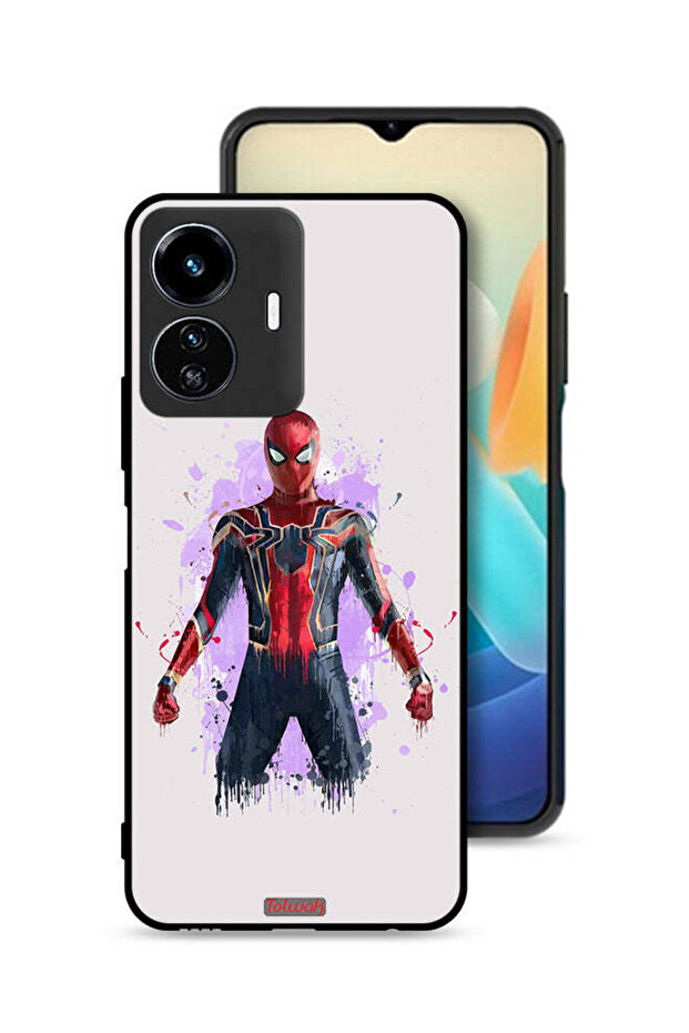غطاء حماية لهاتف Vivo Y77 5G بتصميم العنكبوت الحديدي