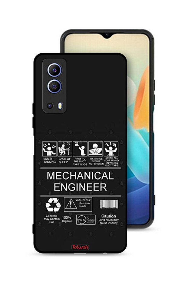غطاء حماية لهاتف Vivo Y72 5G، ملصق مهندس ميكانيكي