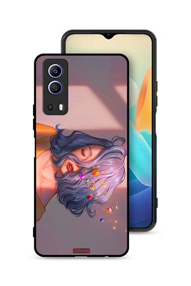 Vivo Y72 5G Protective Case Cover Girl And Space Art