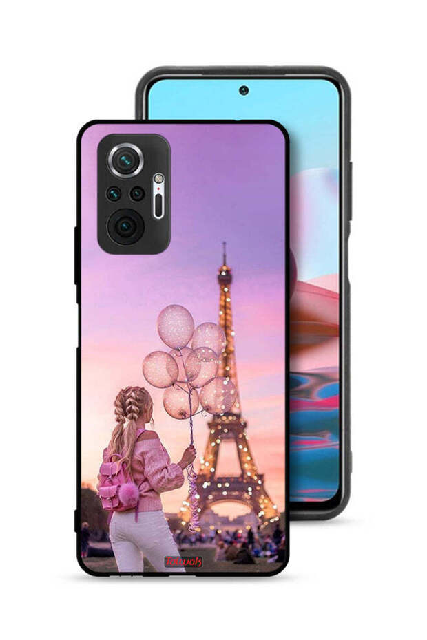 Xiaomi Redmi Note 10 Pro 4G Protective Case Cover Girl Holding Balloons