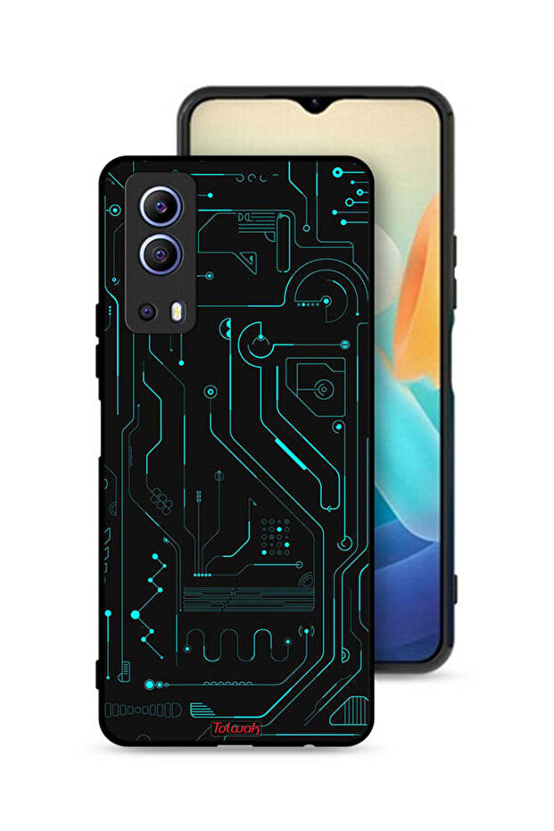 غطاء حماية لهاتف Vivo iQOO Z3 5G دوائر فنية رقمية بسيطة شاشات متعددة