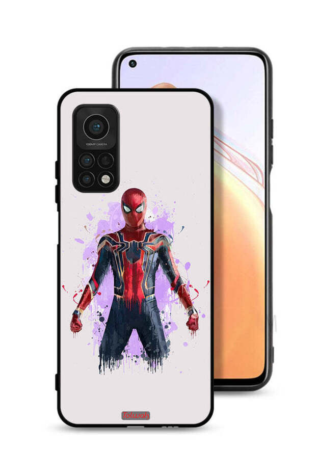 غطاء حماية لهاتف Xiaomi Mi 10T 5G بتصميم العنكبوت الحديدي
