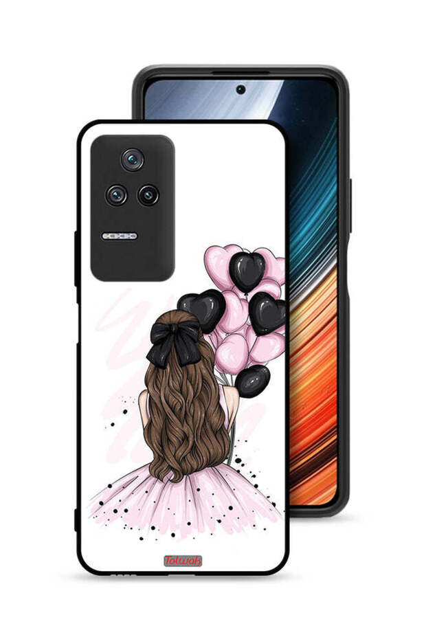 Xiaomi Poco F4 Protective Case Cover Holding Balloons Girl Art