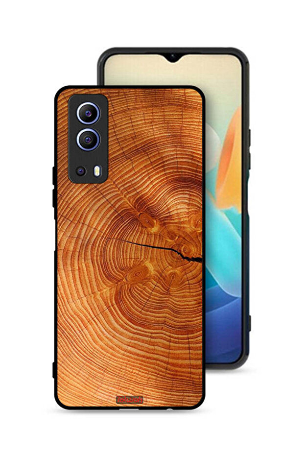 Vivo Y72 5G Protective Case Cover Crack Wood
