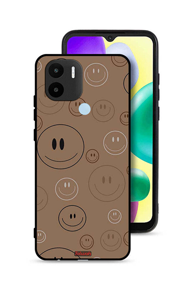 غطاء حماية لهاتف شاومي ريدمي A1 بلس بنقشة وجوه مبتسمة - 1
