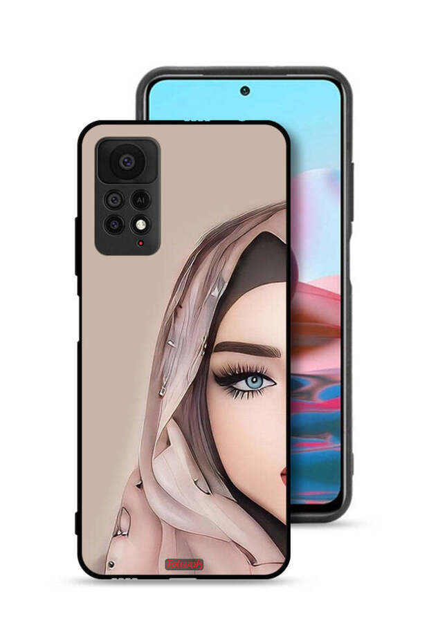 غطاء حماية لهاتف شاومي ريدمي نوت 11 برو 5G، رسم فتاة نصف وجه