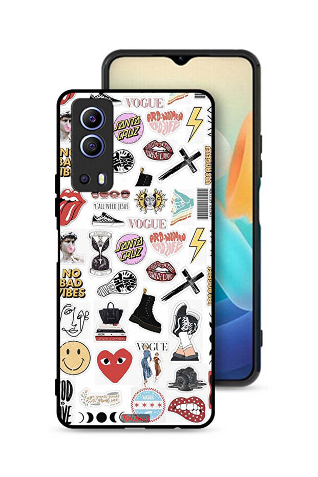 Vivo Y72 5G Protective Case Cover No Bad Vibes Stickers
